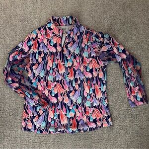 Quarter zip patterned